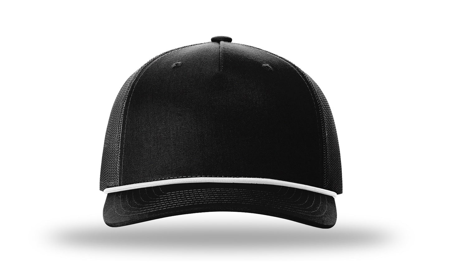 Personalized Richardson 112FPR Five Panel Trucker Hat with Rope with Custom Patch