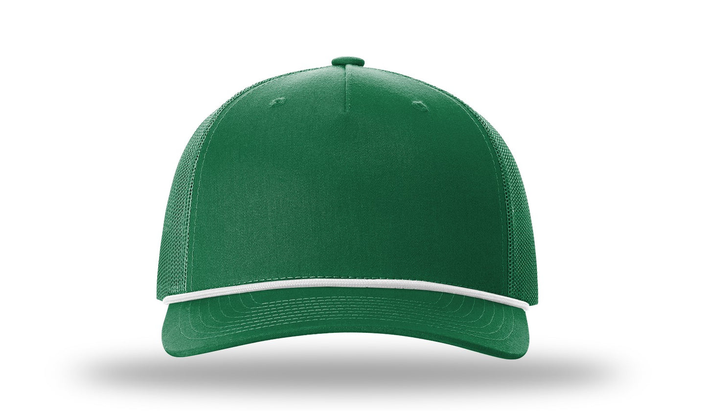 Personalized Richardson 112FPR Five Panel Trucker Hat with Rope with Custom Patch
