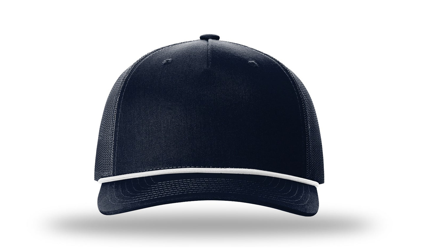 Personalized Richardson 112FPR Five Panel Trucker Hat with Rope with Custom Patch