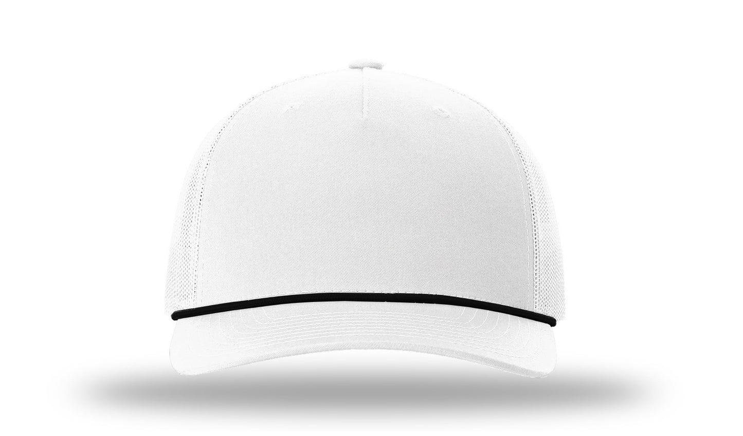 Personalized Richardson 112FPR Five Panel Trucker Hat with Rope with Custom Patch