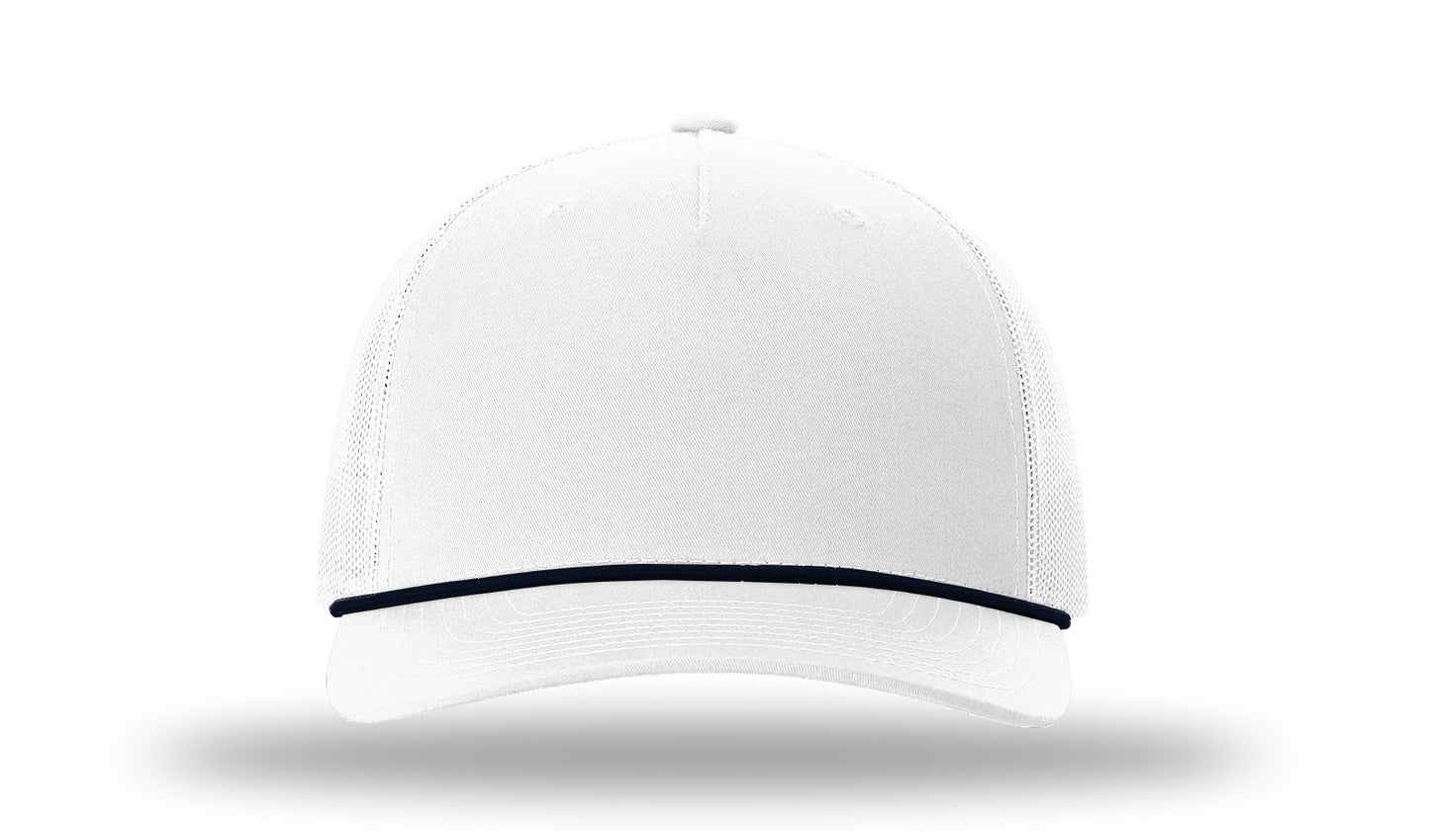 Personalized Richardson 112FPR Five Panel Trucker Hat with Rope with Custom Patch