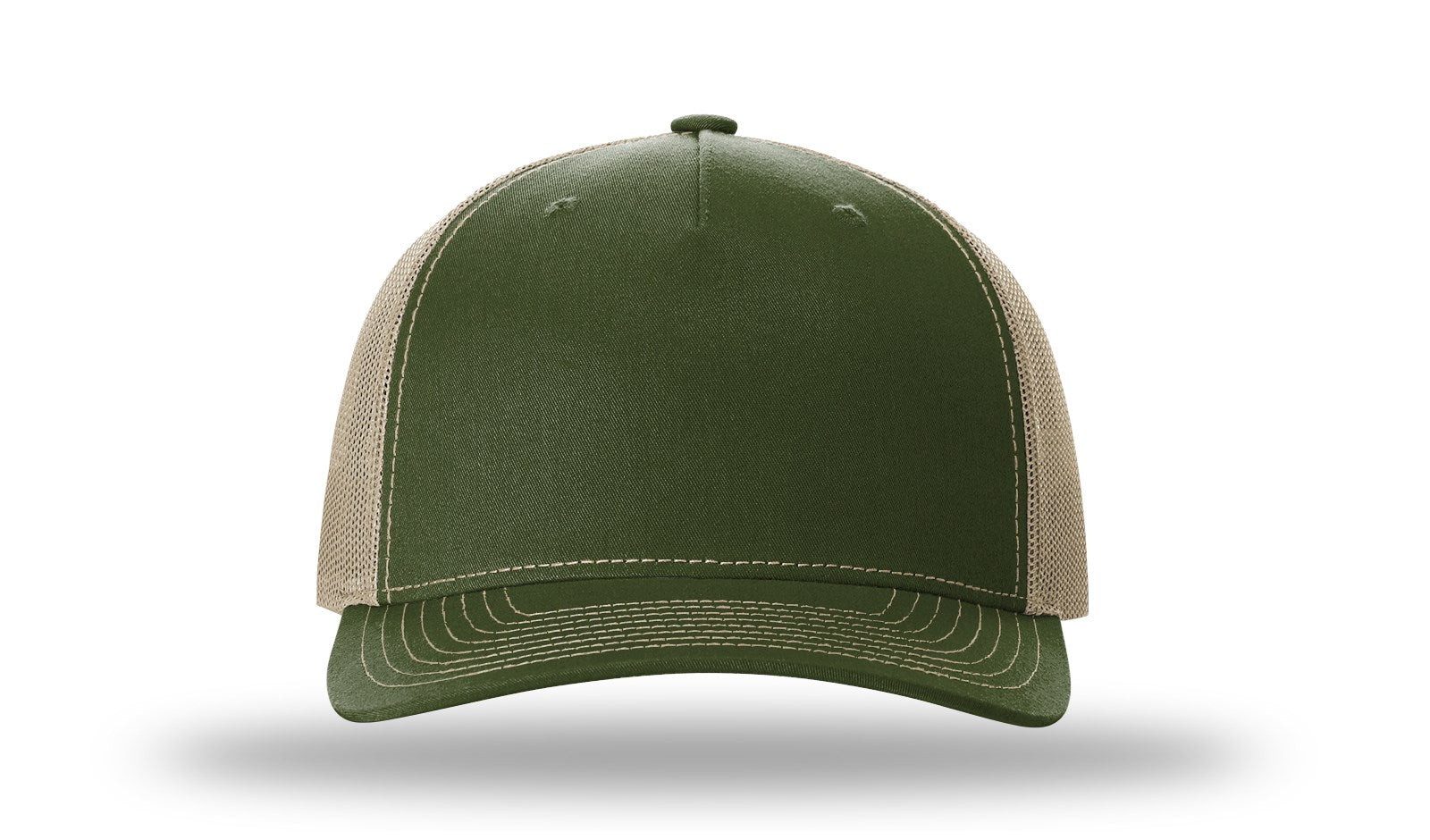 Green and beige cap on a white background
