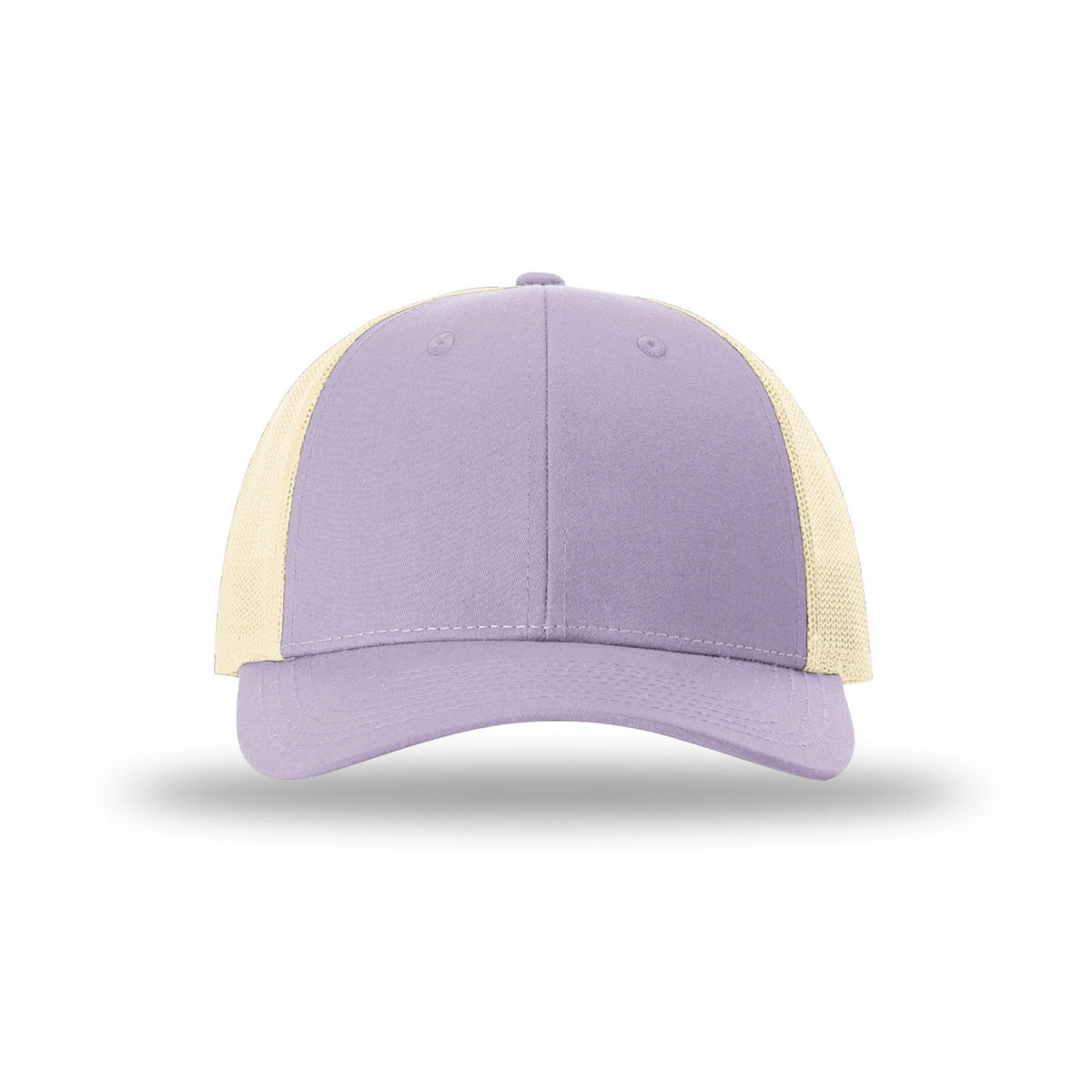 Richardson 115 Low Pro Trucker hat, Lilac/Birch, front view