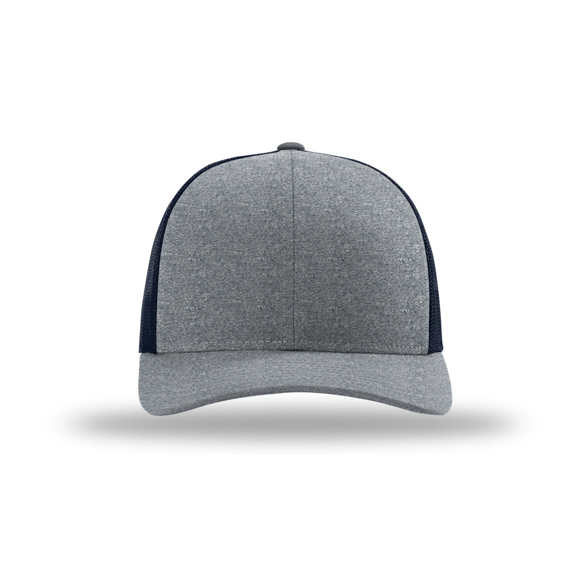 Richardson 115CH Low Pro Heather Trucker hat, Navy Heather/Navy, front view