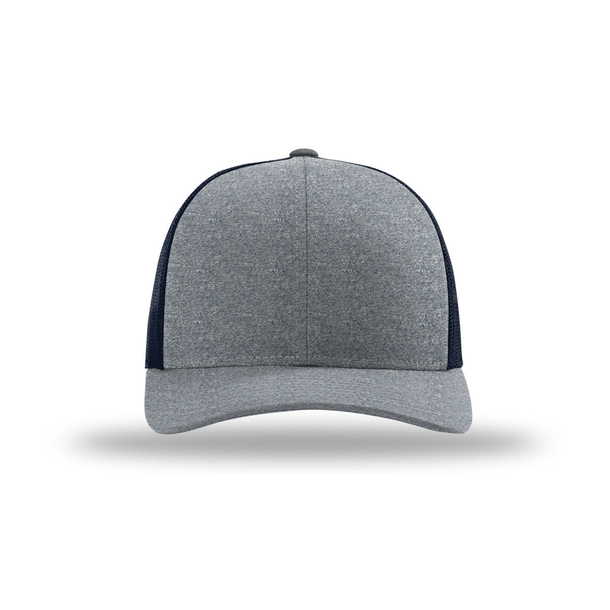 Richardson 115CH Low Pro Heather Trucker hat, Navy Heather/Navy, front view