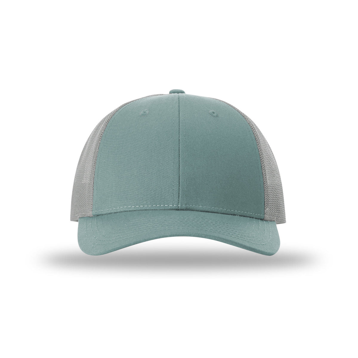 Richardson 115 Low Pro Trucker hat, Smoke Blue/Aluminum, front view
