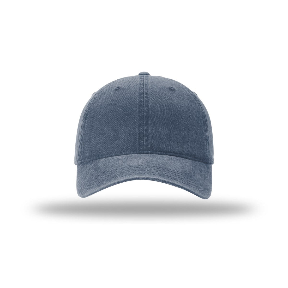 Richardson 324 pigment dyed and washed trucker hat in navy, front view