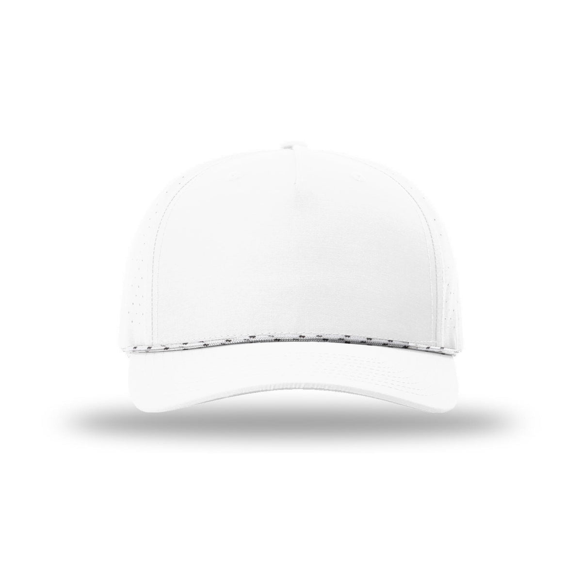 Richardson 355 rope hat in White/White-Black, front view