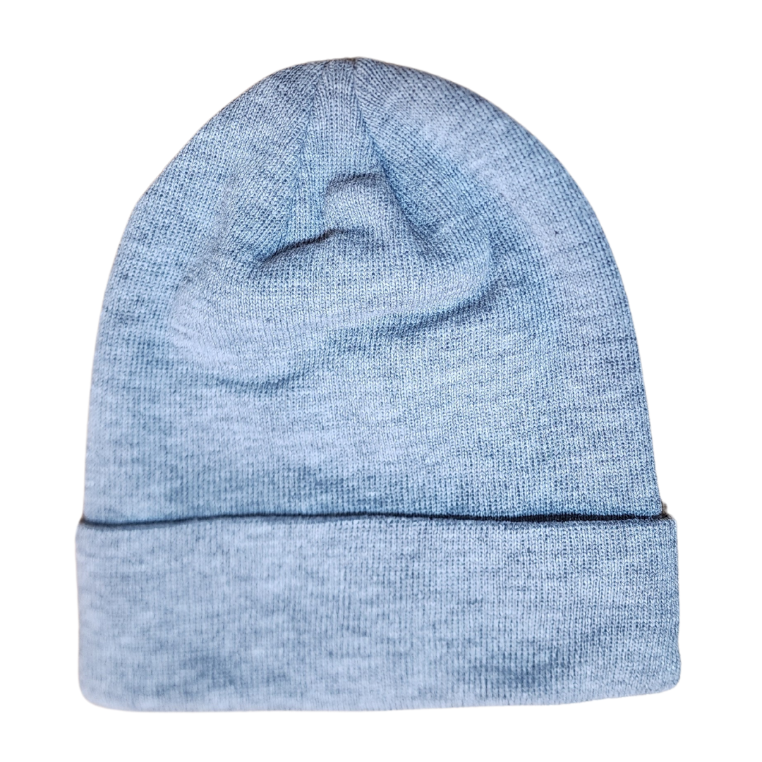 Cuffed Beanie with Custom Engraved Leather Patch - All Sizes