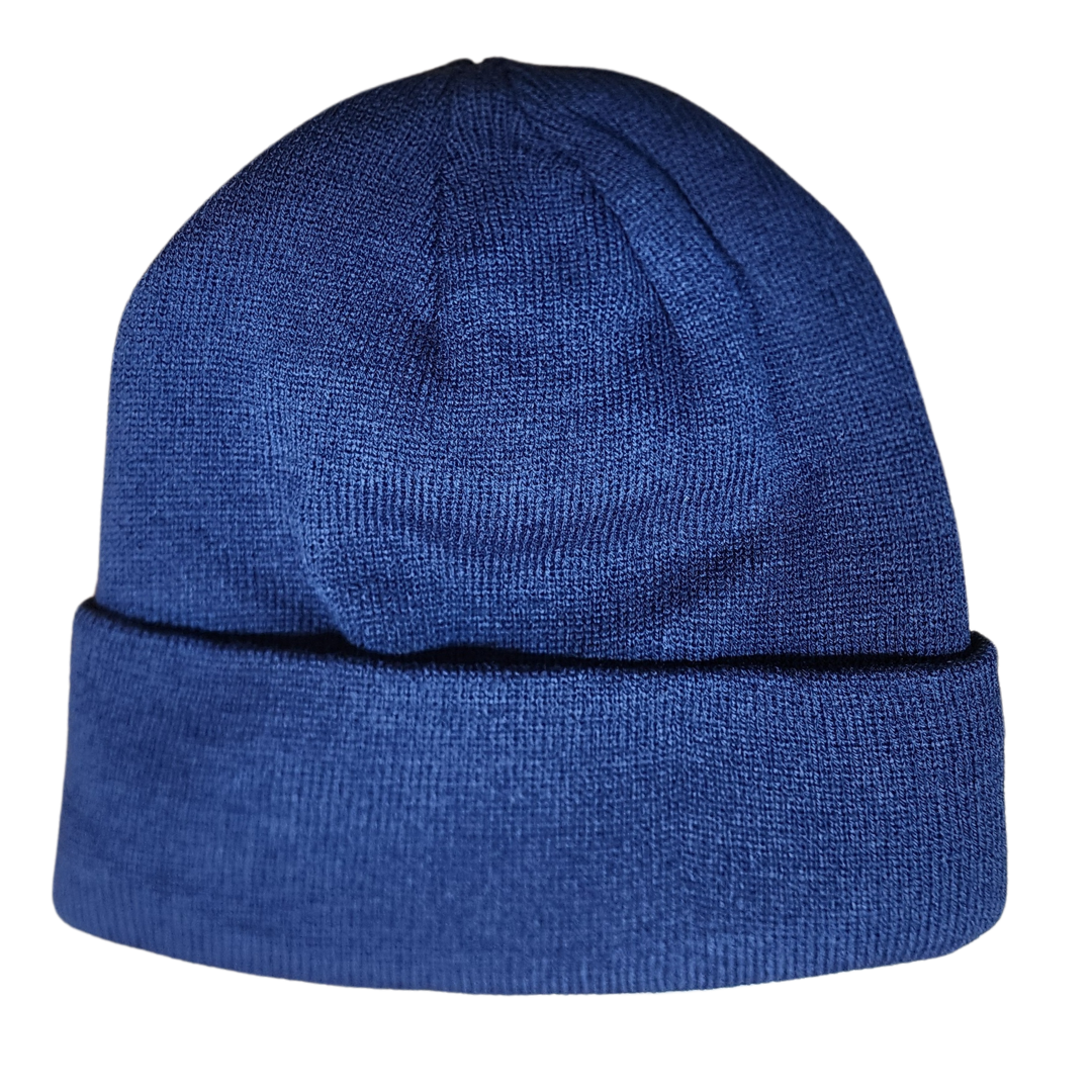 Cuffed Beanie with Custom Engraved Leather Patch - All Sizes