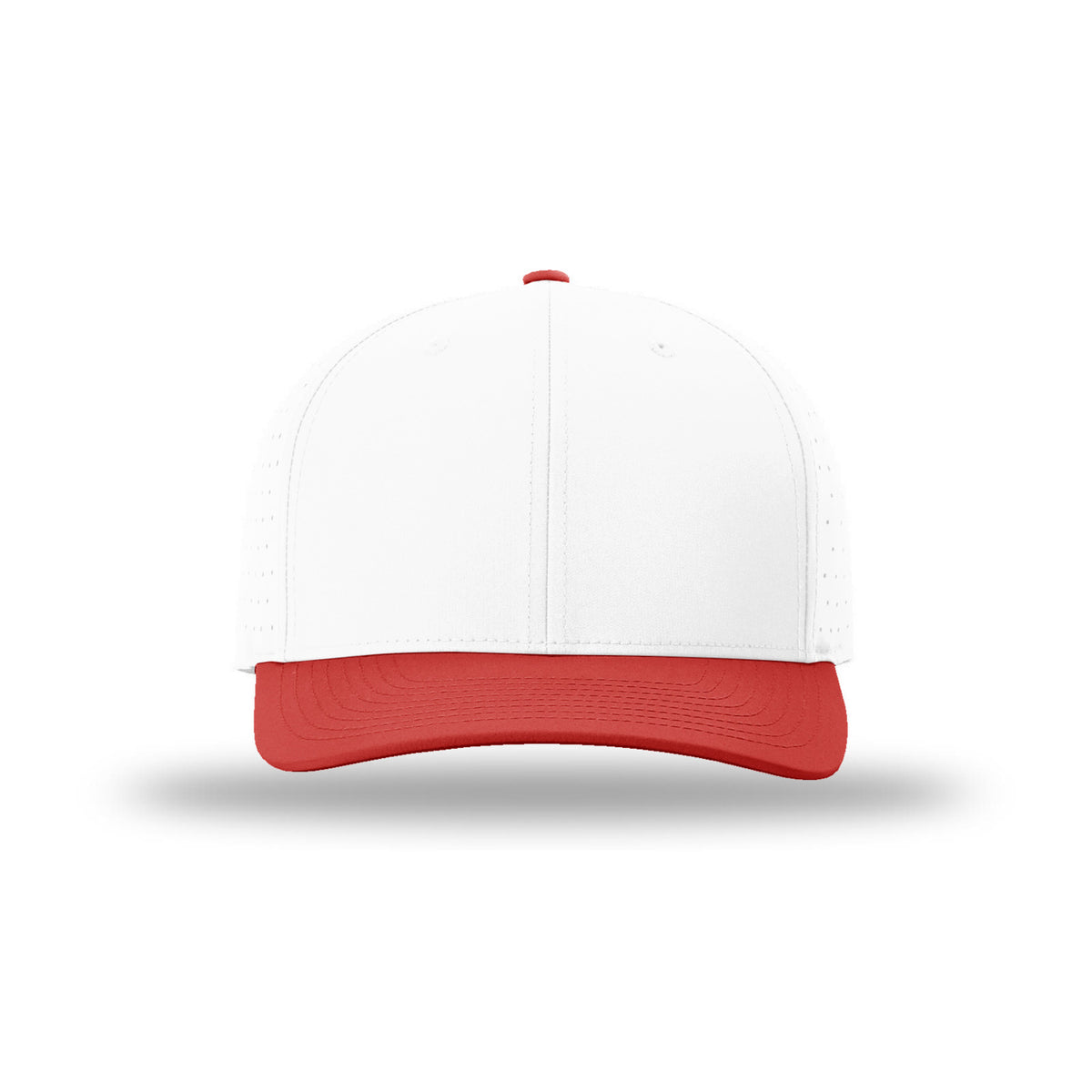 Richardson 632 Laser Perf R-Flex hat, White/Red, front view