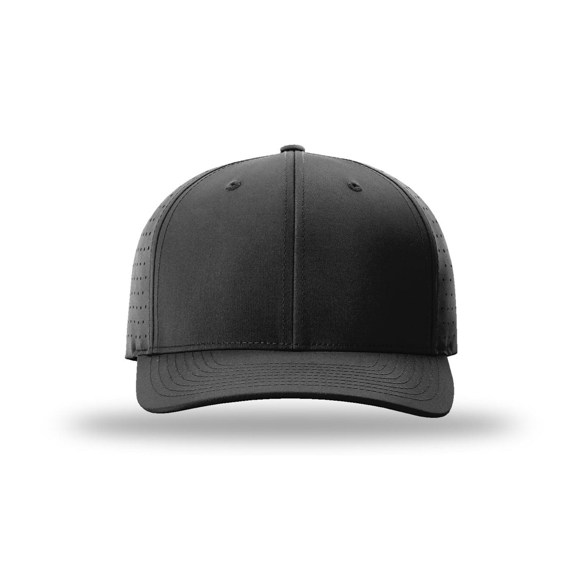 Richardson 632 Laser Perf R-Flex hat, Black, front view