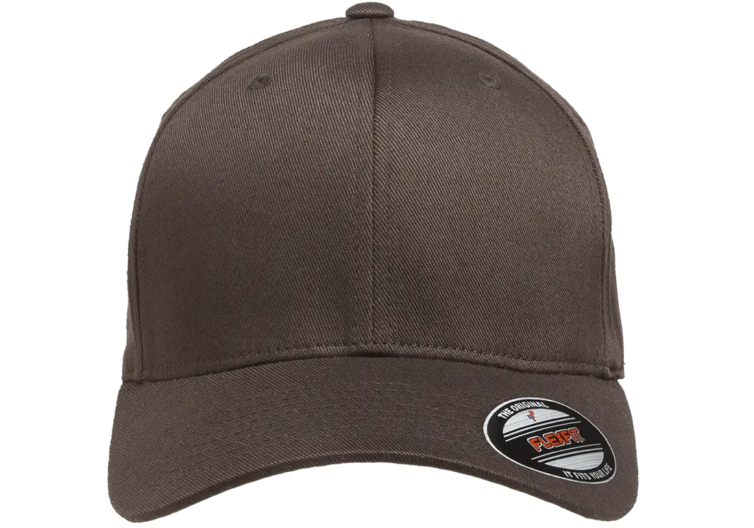 Flexfit 6277 fitted hat in Brown, front view