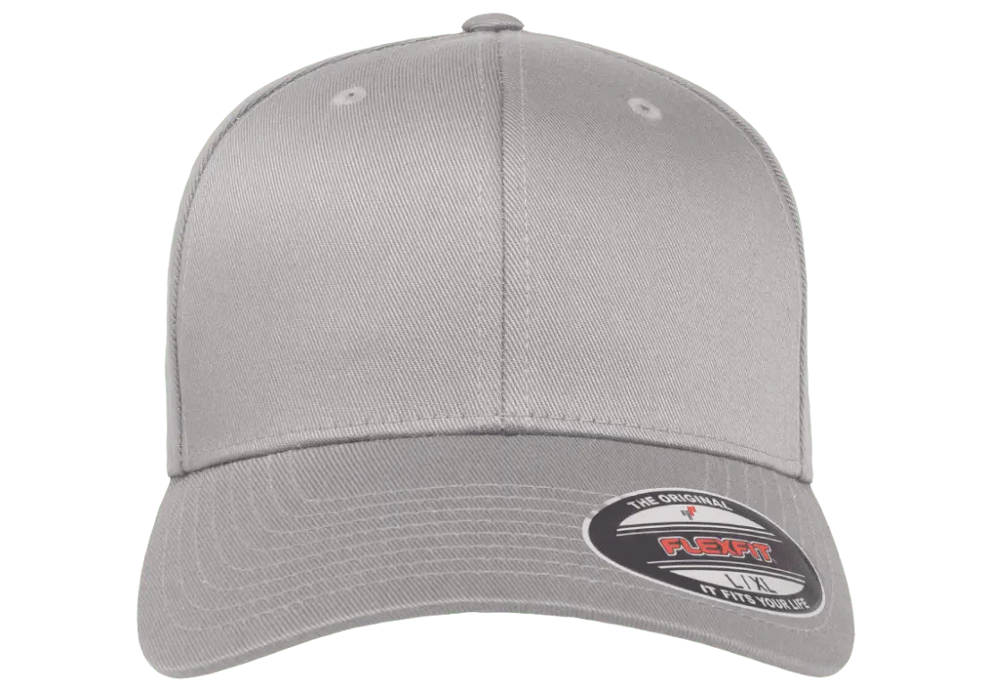 Flexfit 6277 fitted hat in Grey, front view