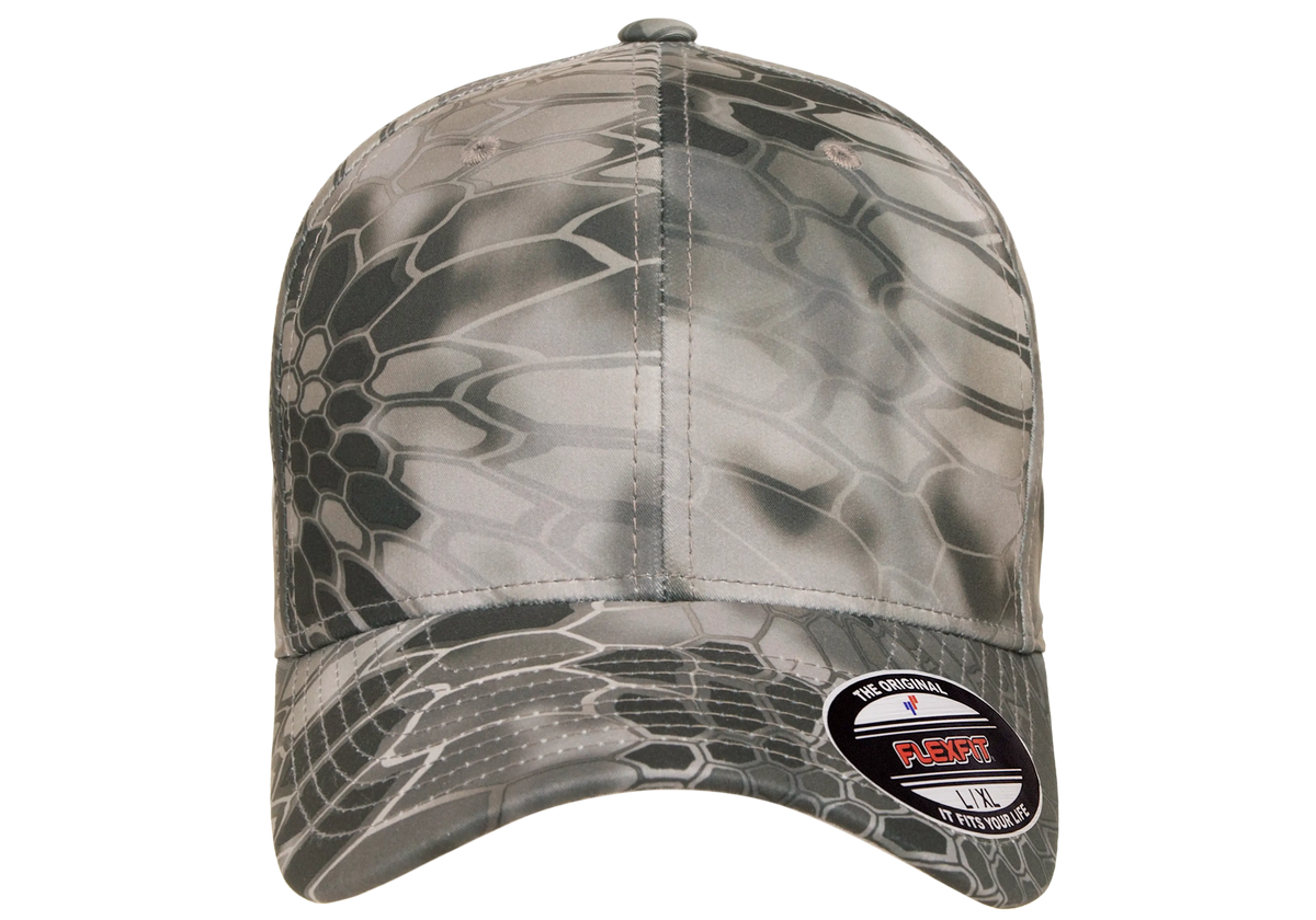 Flexfit 6277 fitted hat in Kryptek Raid, front view