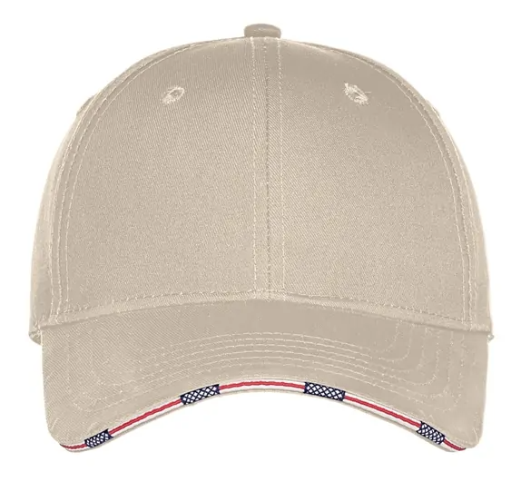 Personalized Unstructured Hat Americana Flag Sandwich with Custom Design - Port Authority