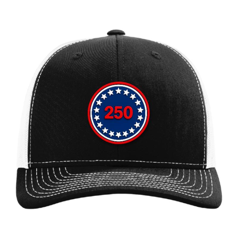 USA 250 Patriotic Trucker Hat – 250th Anniversary Patch Hat