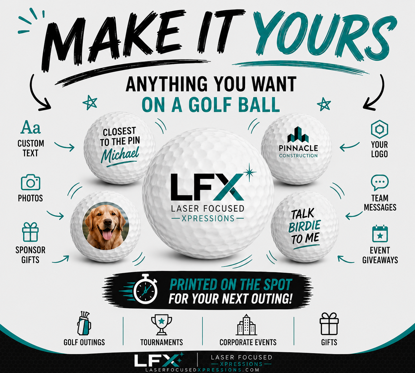 Personalized Custom Printed Golf Balls