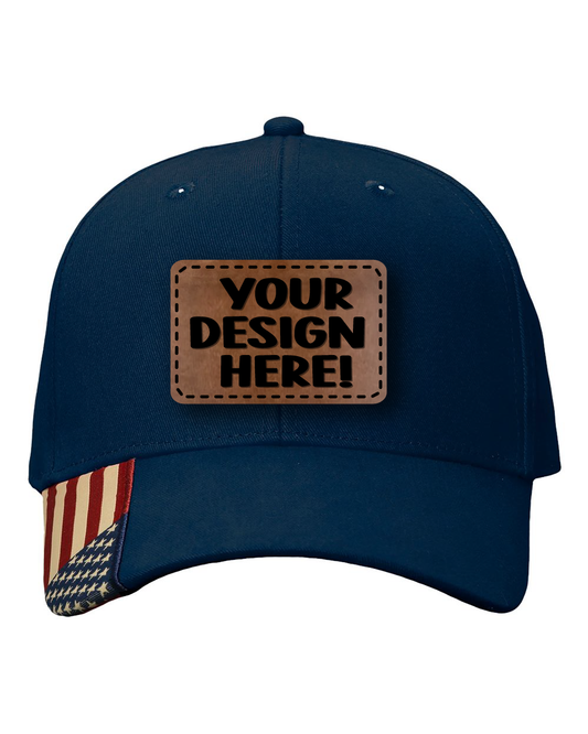 Unstructured Hat with USA Flag and Custom Patch