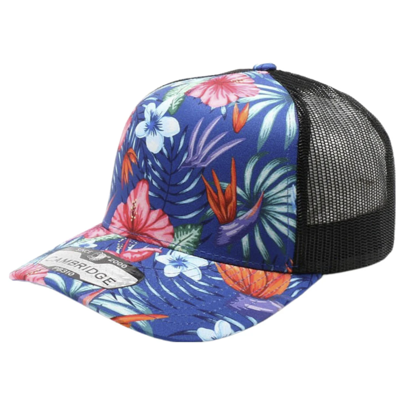 Pitbull Cambridge PB310 5 Panel Mesh Back Hat Floral Snapback with Custom Patch
