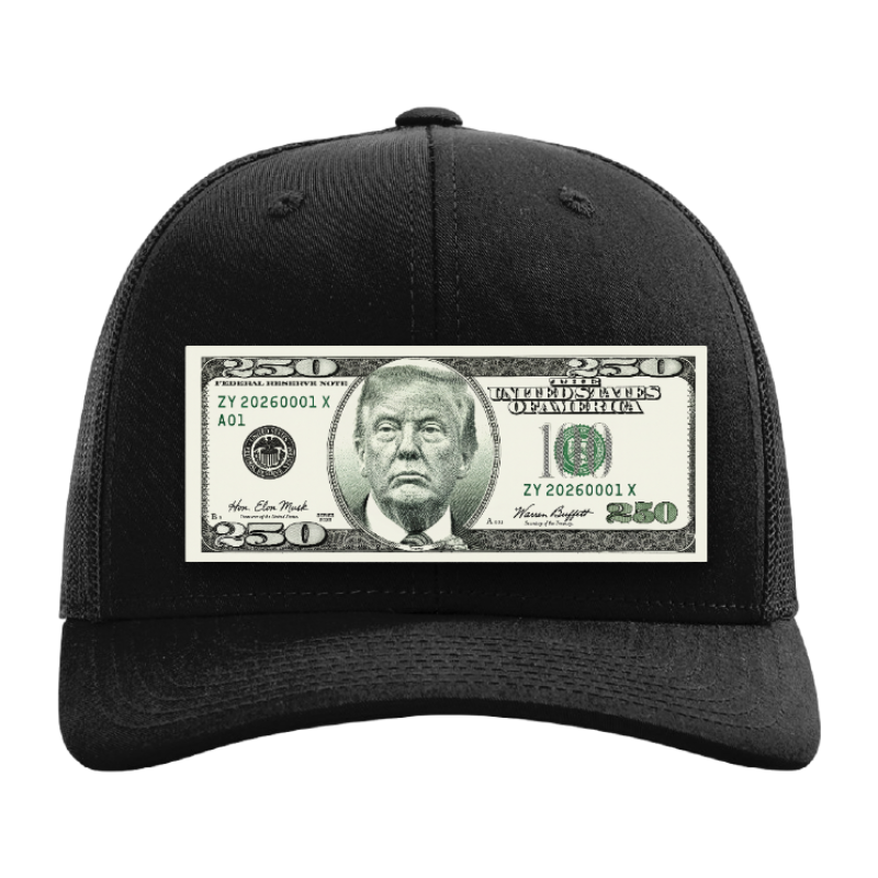 Trump $250 Dollar Bill Trucker Hat for Patriotic Novelty
