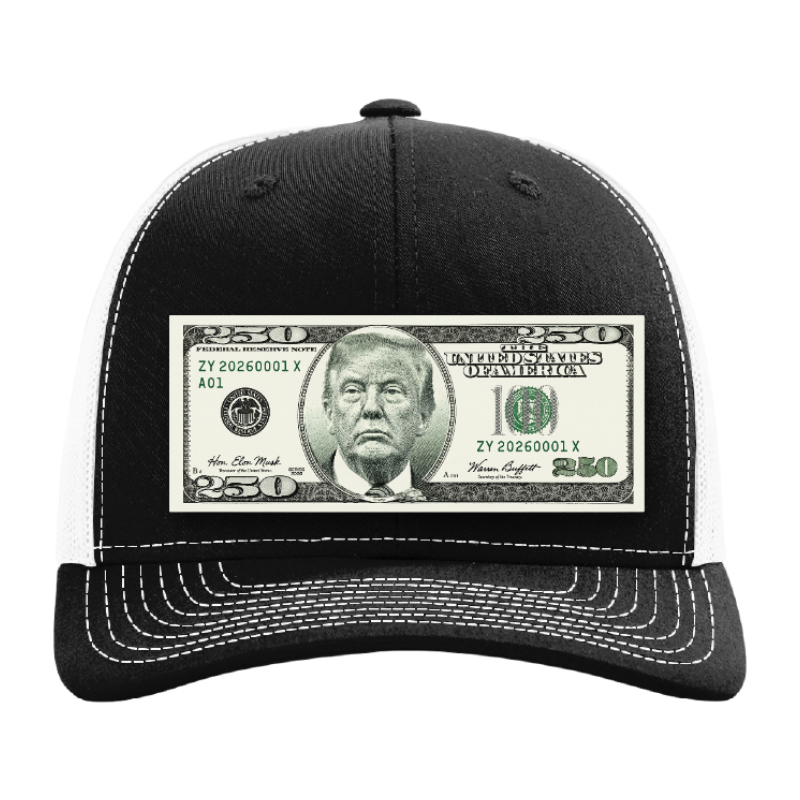 Trump $250 Dollar Bill Trucker Hat for Patriotic Novelty
