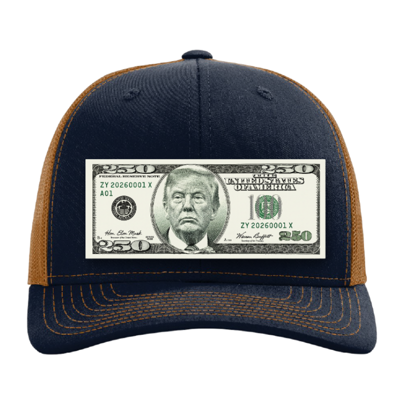 Trump $250 Dollar Bill Trucker Hat for Patriotic Novelty