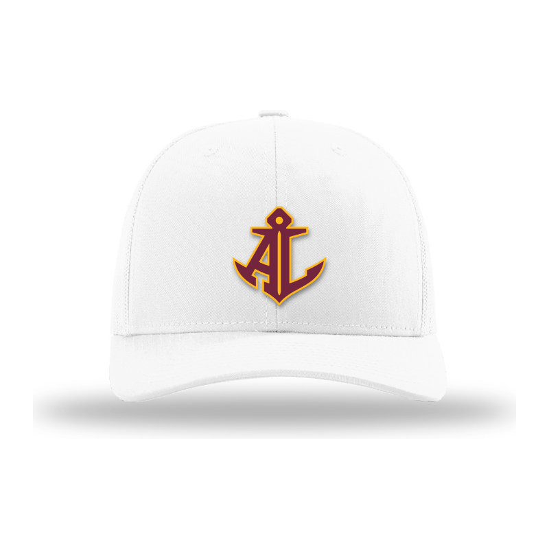 Avon Lake Anchor Hat | AL Anchor Trucker Hat | Black & White Hometown Patch Cap