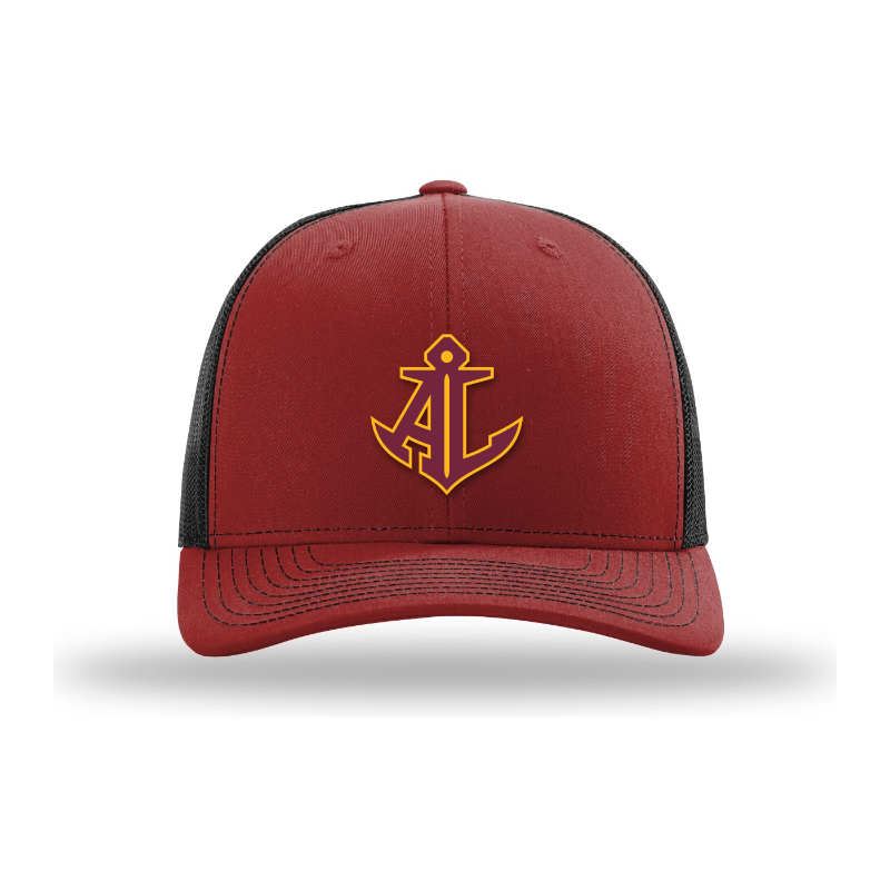 Avon Lake Anchor Hat | AL Anchor Trucker Hat | Black & White Hometown Patch Cap