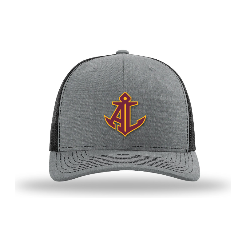 Avon Lake Anchor Hat | AL Anchor Trucker Hat | Black & White Hometown Patch Cap