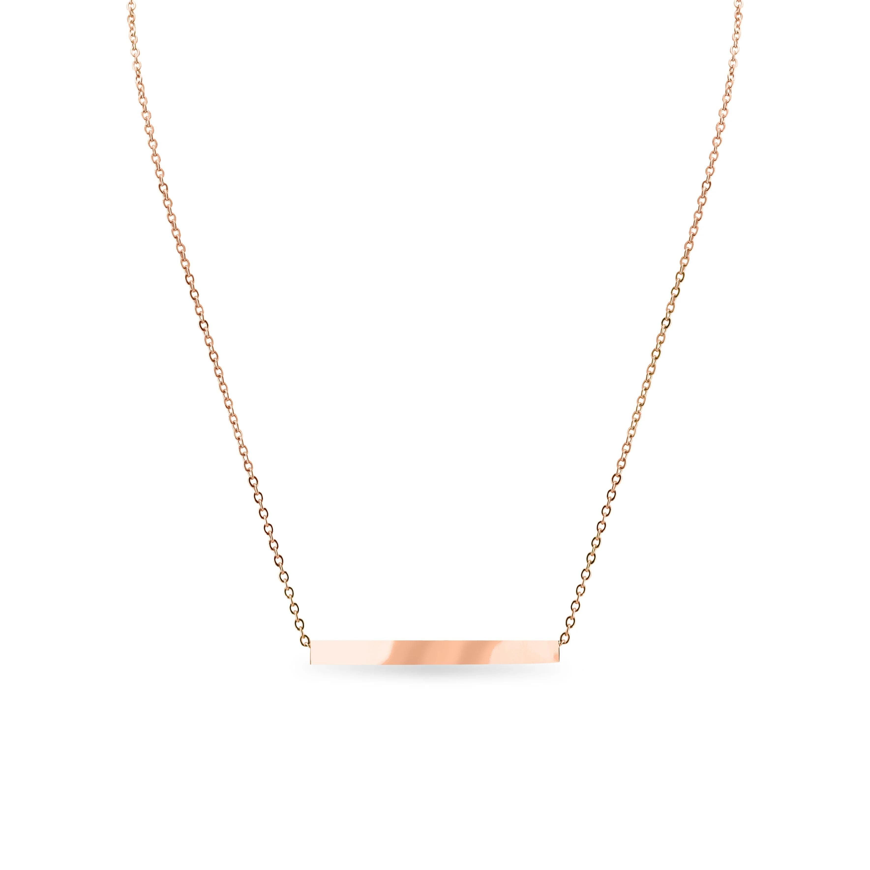 Square 4 Sided Horizontal Bar Stainless Steel Necklace