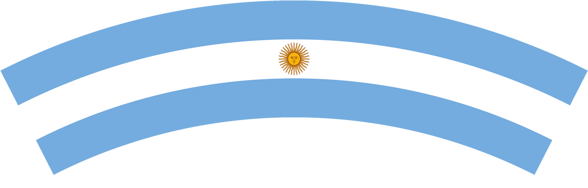 Argentina flag rear patch, curved for the back of a cap