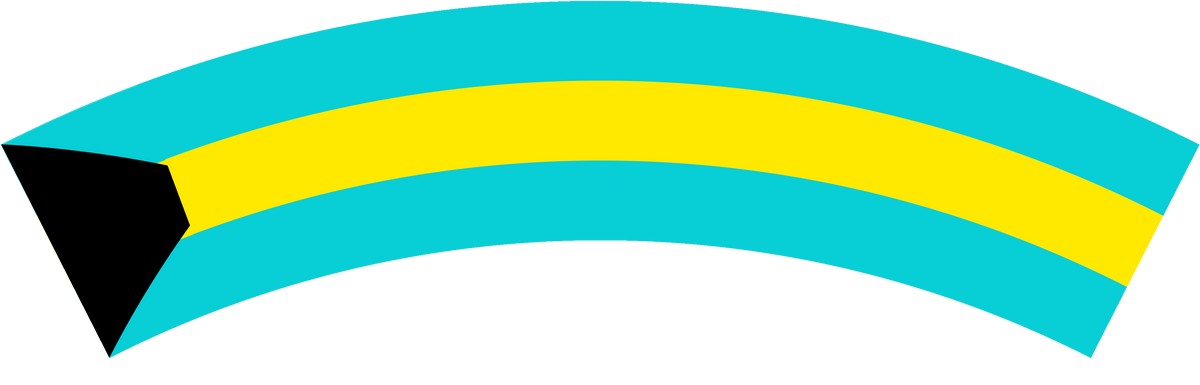 Bahamas flag rear patch, curved for the back of a cap