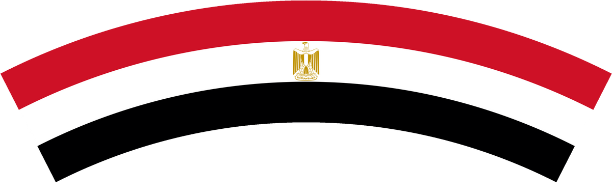Egypt flag rear patch, curved for the back of a cap