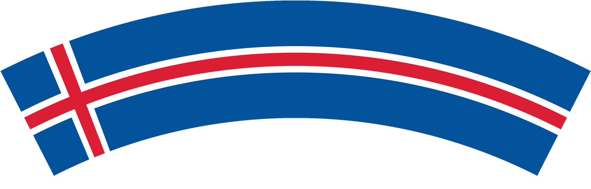 Iceland flag rear patch, curved for the back of a cap