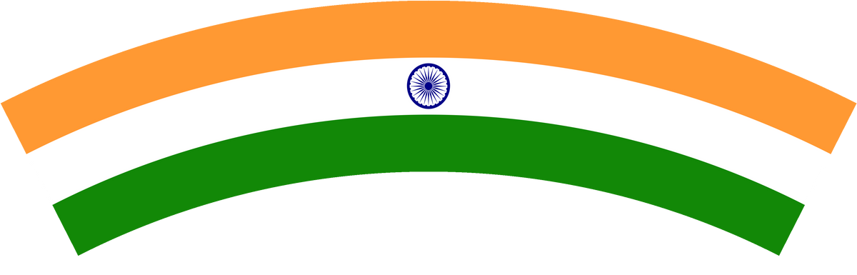 India flag rear patch, curved for the back of a cap