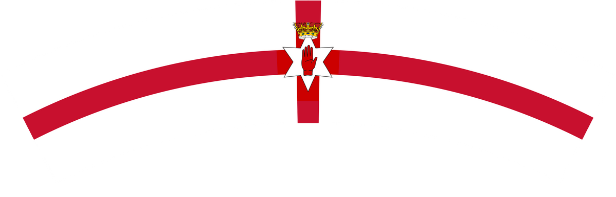 Northern Ireland flag rear patch, curved for the back of a cap