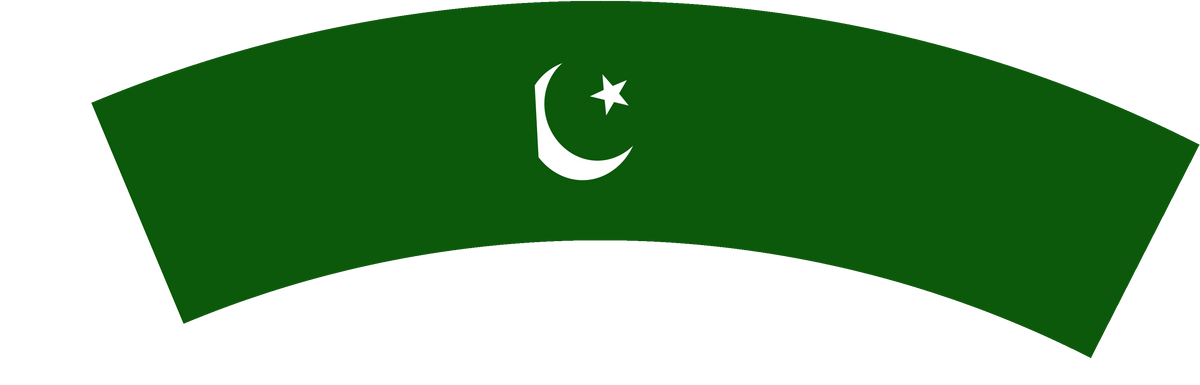 Pakistan flag rear patch, curved for the back of a cap