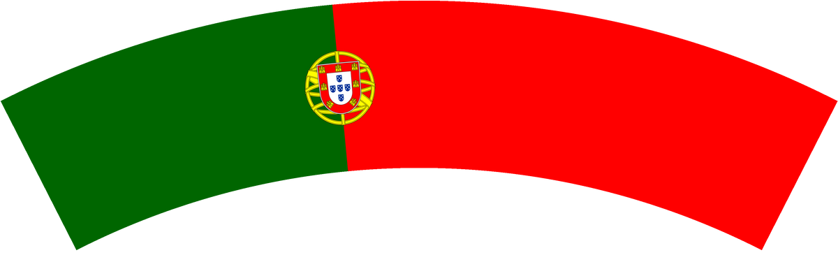 Portugal flag rear patch, curved for the back of a cap