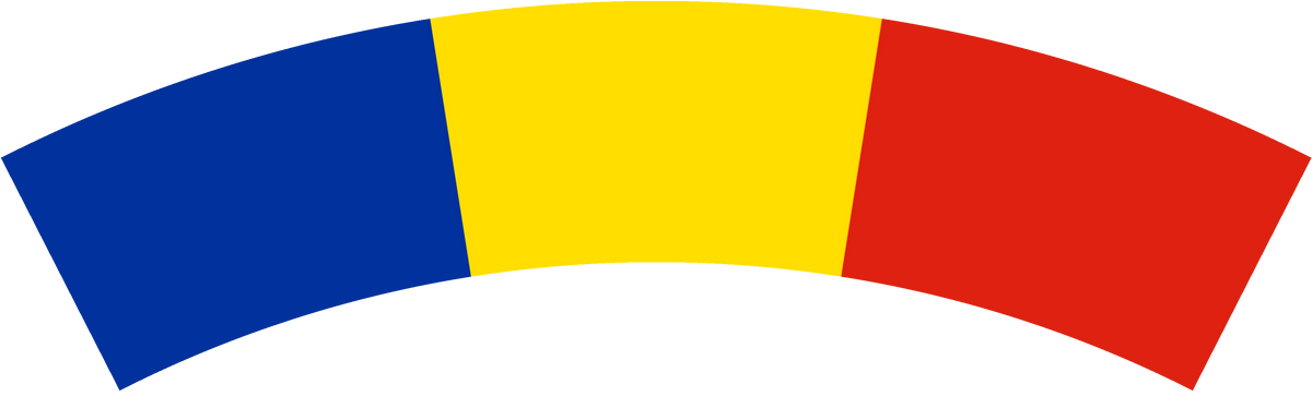 Romania flag rear patch, curved for the back of a cap