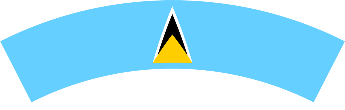 Saint Lucia flag rear patch, curved for the back of a cap