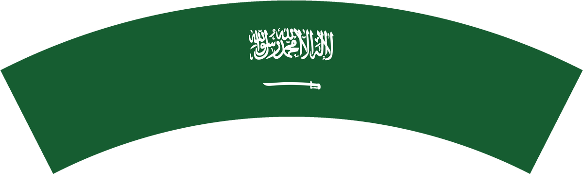 Saudi Arabia flag rear patch, curved for the back of a cap