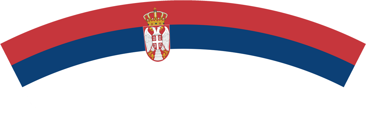 Serbia flag rear patch, curved for the back of a cap