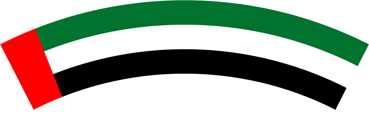 United Arab Emirates flag rear patch, curved for the back of a cap