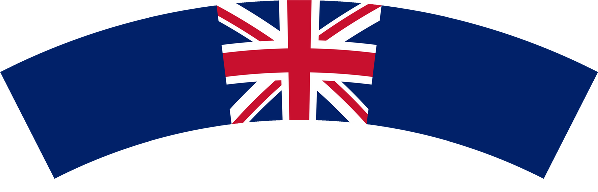 United Kingdom flag rear patch, curved for the back of a cap