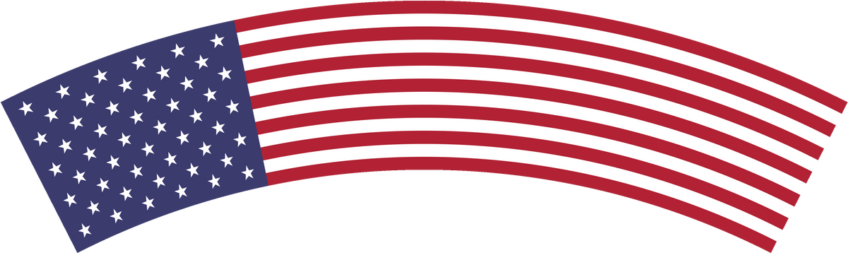 United States flag rear patch, curved for the back of a cap