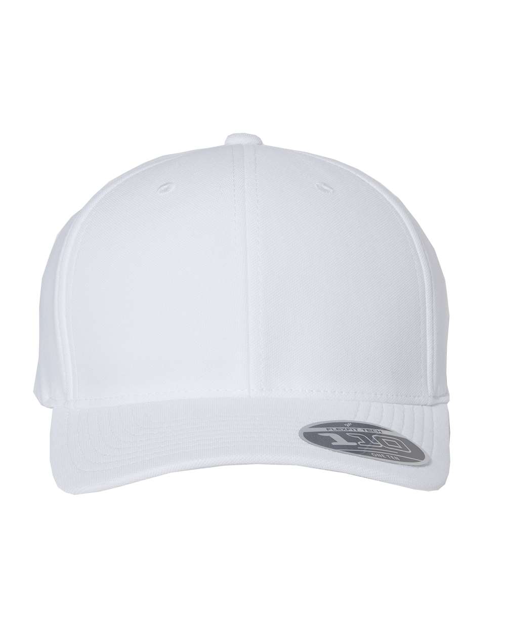 Flexfit 110P Cool and Dry mini-pique cap in white, front view