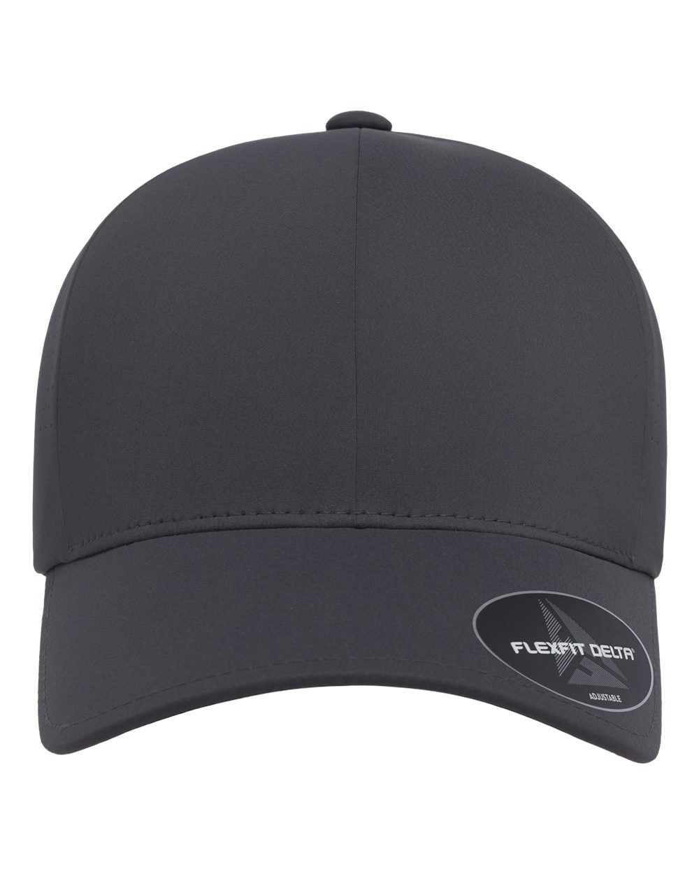 Flexfit Delta 180AP performance hat in dark grey, front view