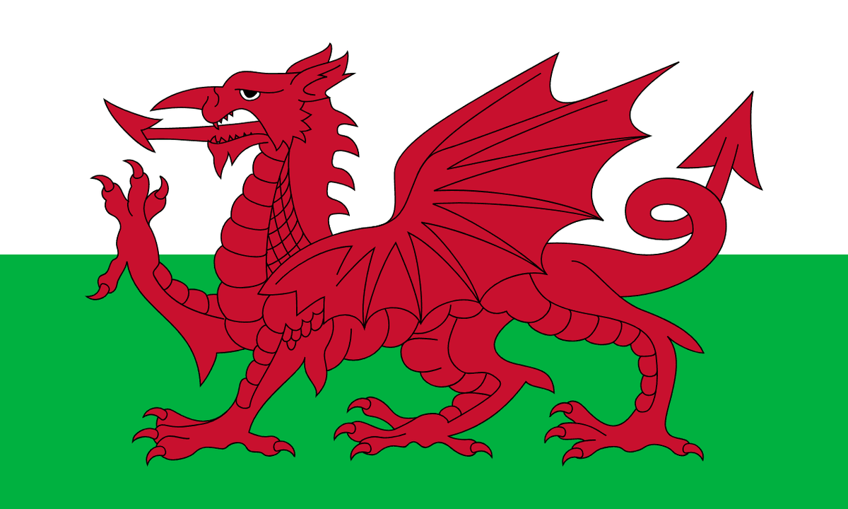 Wales flag side patch for hats