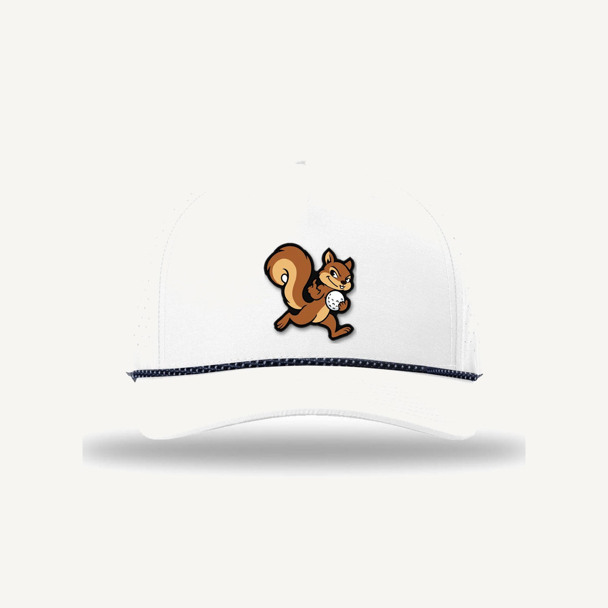 Golf Demons Ball Bandit patch on a Richardson 355 hat in White/White-Black โ front